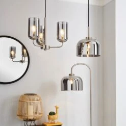 Dunelm Palazzo Smoked Glass Floor Lamp -Home Lighting 1000169213 alt05