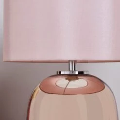 Dunelm Seychelles Mini Blush Pink Table Lamp -Home Lighting 1000169231 alt02
