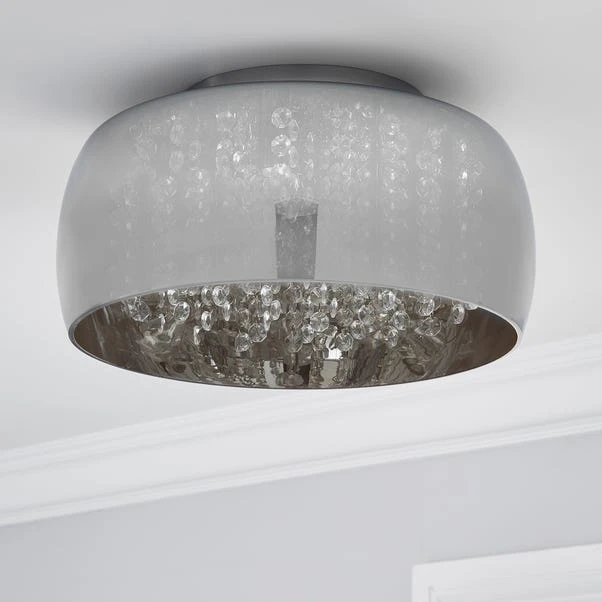 Dunelm Seychelles Smoked Flush Ceiling Fitting 2 Dunelm Seychelles Smoked Flush Ceiling Fitting - Image 2