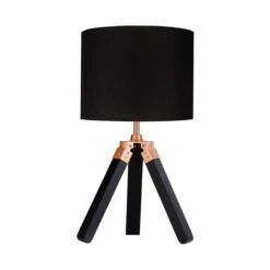 Dunelm Trio Tripod Black And Copper Table Lamp -Home Lighting 1000169252 alt04