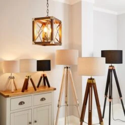 Dunelm Trio Tripod Black And Copper Table Lamp -Home Lighting 1000169252 alt05