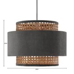 Dunelm Nova Velvet And Cane Shade 30cm -Home Lighting 1000181511 alt07