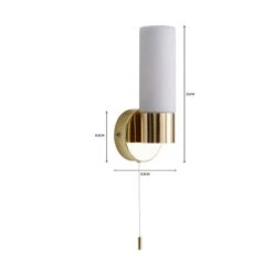 Dunelm Porto Bathroom Wall Light Brass -Home Lighting 1000182551 alt07