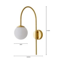 Dunelm Eniola Easy Fit Plug In Wall Light Gold -Home Lighting 1000182573 alt07