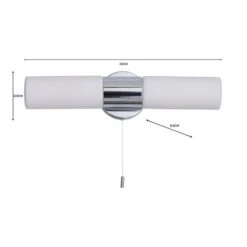 Dunelm Porto Bathroom 2 Light Wall Light Chrome 11 Dunelm Porto Bathroom 2 Light Wall Light Chrome -Home Lighting 1000182581 alt07