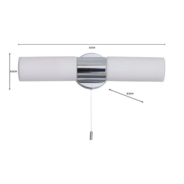 Dunelm Porto Bathroom 2 Light Wall Light Chrome 6 Dunelm Porto Bathroom 2 Light Wall Light Chrome - Image 6