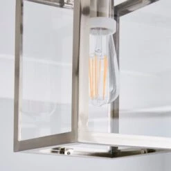 Dunelm London Bathroom Flush Fitting Brushed Chrome -Home Lighting 1000182587 alt02