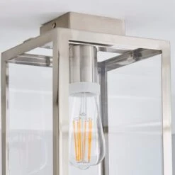 Dunelm London Bathroom Flush Fitting Brushed Chrome -Home Lighting 1000182587 alt03