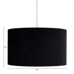 Dunelm Clara Velvet Shade 40cm Black -Home Lighting 1000182764 alt07