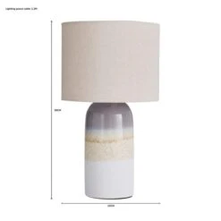 Dunelm Audre Ceramic Glaze Table Lamp -Home Lighting 1000182852 alt07