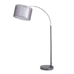 Dunelm Echo Organza Arc Floor Lamp Grey -Home Lighting 1000182926 alt05