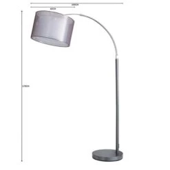 Dunelm Echo Organza Arc Floor Lamp Grey -Home Lighting 1000182926 alt07