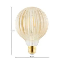 Status Bardot Ribbed Pumpkin Amber Glass Bulb -Home Lighting 1000183066 alt07