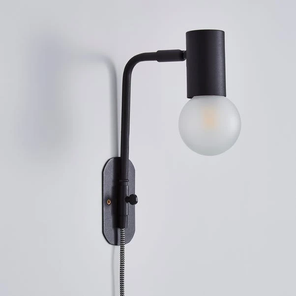 Dunelm Bradford EasyFit Plug In Wall Light Matt Black 4 Dunelm Bradford EasyFit Plug In Wall Light Matt Black - Image 4