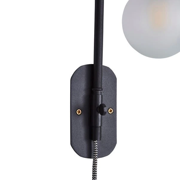 Dunelm Bradford EasyFit Plug In Wall Light Matt Black 5 Dunelm Bradford EasyFit Plug In Wall Light Matt Black - Image 5