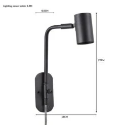 Dunelm Bradford EasyFit Plug In Wall Light Matt Black 11 Dunelm Bradford EasyFit Plug In Wall Light Matt Black -Home Lighting 1000183098 alt07