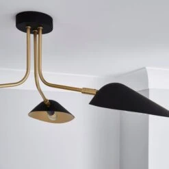 Dunelm Savona 3 Light Ceiling Fitting Black -Home Lighting 1000183099 alt02