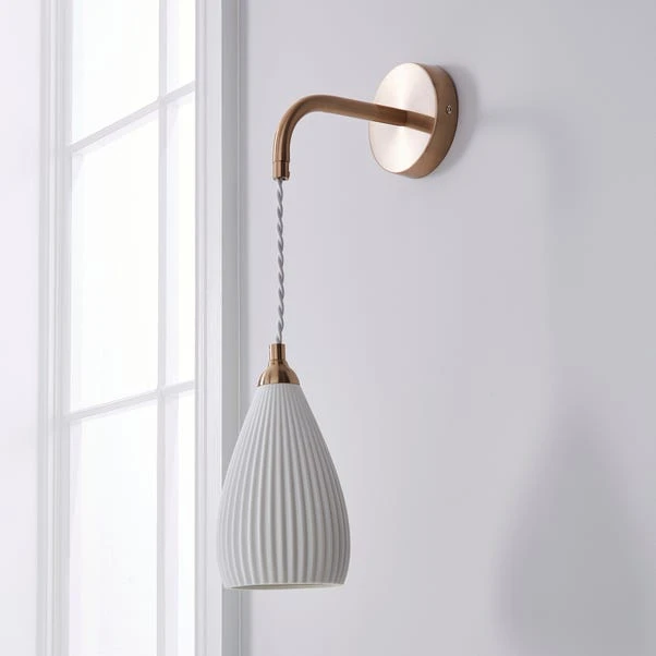 Dorma Purity Ribbed Porcelain Wall Light 2 Dorma Purity Ribbed Porcelain Wall Light - Image 2