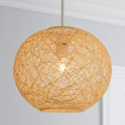 Dunelm Abaca Ball 27cm Natural Easy Fit Pendant