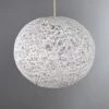 Dunelm Abaca Ball 20cm White Easy Fit Pendant