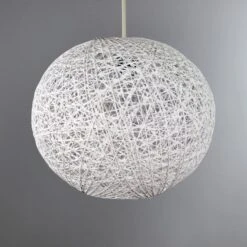 Dunelm Abaca Ball 20cm White Easy Fit Pendant