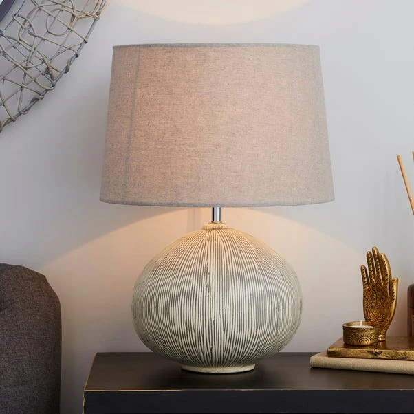 Dunelm Dahlia Scratched Resin Grey Table Lamp 1 Dunelm Dahlia Scratched Resin Grey Table Lamp