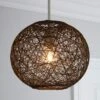 Dunelm Abaca Ball 24cm Grey Easy Fit Pendant