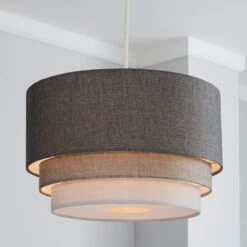 Elements Eclipse 3 Tier Lamp Shade 40cm Grey