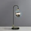 Dunelm Tanner Black And Smoked Glass Table Lamp