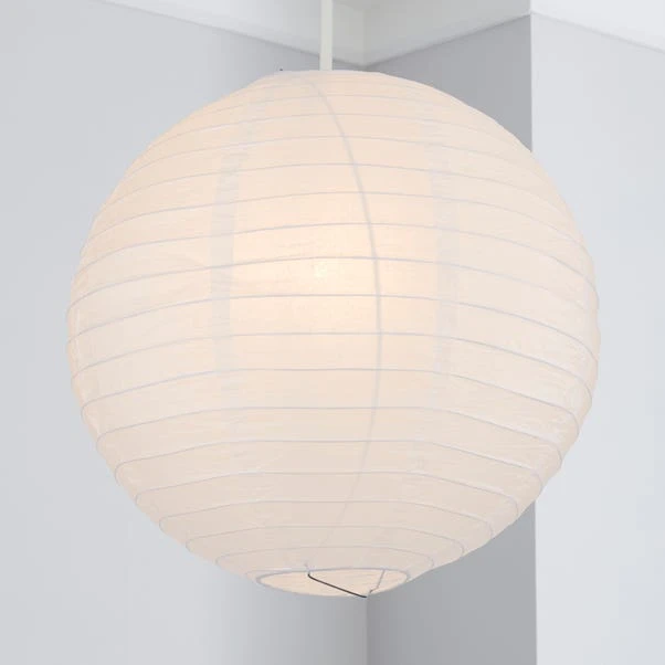 Dunelm Paper Lantern 35cm White Easy Fit Pendant 1 Dunelm Paper Lantern 35cm White Easy Fit Pendant