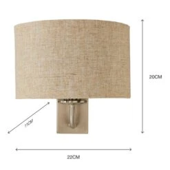 Dunelm Preston Ivory Linen Shaded Wall Light -Home Lighting 30274337 alt05