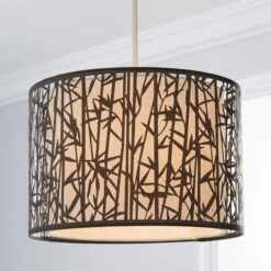 Dunelm Catiri Bamboo Leaf Grey Easy Fit Pendant