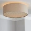 Kirsty Shade Taupe Flush Ceiling Fitting