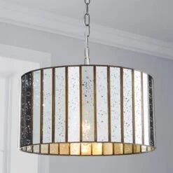 Dunelm Seraphina 1 Light Mercury Glass Pendant Ceiling Fitting