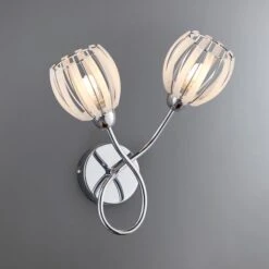 Dunelm Rosa 2 Light Chrome Wall Light