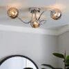 Dunelm Arta 3 Light Semi-Flush Chrome Ceiling Fitting