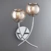 Dunelm Arta 2 Light Chrome Wall Light