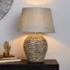 Dunelm Lari Split Weave Wicker Table Lamp
