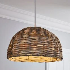 Dunelm Lari Split Weave Grey Easy Fit Pendant