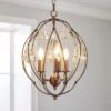 Dunelm Salino Globe 3 Light Antique Copper Chandelier