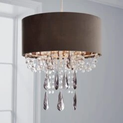 Dunelm Halle Velvet Jewel Grey Easy Fit Pendant