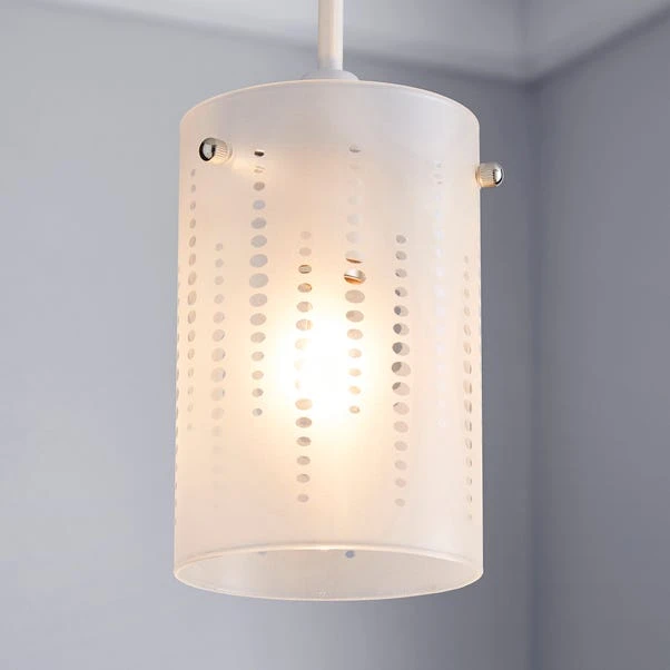 Dunelm Grayson Dot Glass White Easy Fit Pendant 1 Dunelm Grayson Dot Glass White Easy Fit Pendant