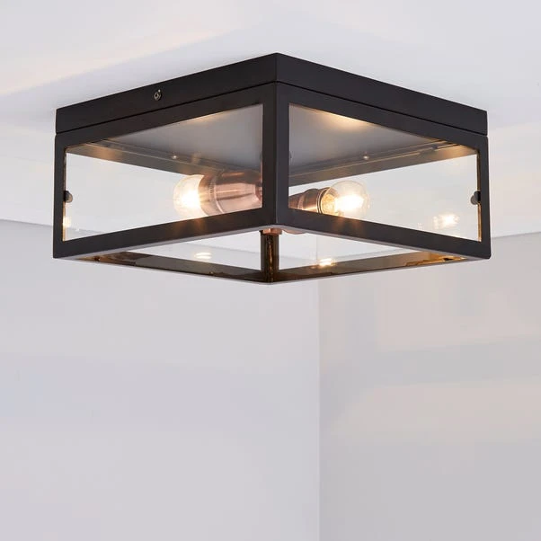 Dunelm Aneska 2 Light Black And Copper Flush Ceiling Fitting 1 Dunelm Aneska 2 Light Black And Copper Flush Ceiling Fitting