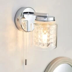 Dunelm Hylton Glass Bathroom Wall Light