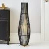 Dunelm Alec Natural Cane Black Floor Lamp