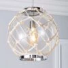 Dunelm Leah 1 Light Pendant Rope Glass Ceiling Fitting