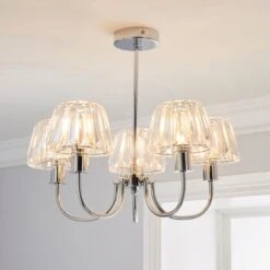 Dunelm Paloma 5 Light Glass Ceiling Fitting