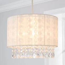 Dunelm Riah Jewel Shade Ivory Easy Fit Pendant