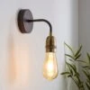 Dunelm Marsden Antique Brass Industrial Wall Light
