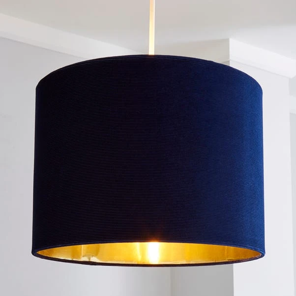 Dunelm Santos Drum Lamp Shade 36cm Navy 1 Dunelm Santos Drum Lamp Shade 36cm Navy
